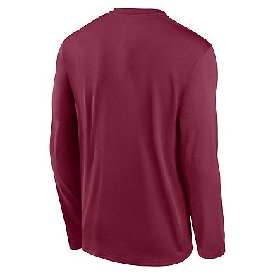 Men's Nike Garnet Florida State Seminoles 2025 Courtside Basketball Shootaround Legend Dri-FIT Long Sleeve T-Shirt