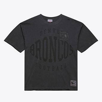 Men's Mitchell & Ness Black Denver Broncos Downtown Collection Premium Vintage Logo T-Shirt