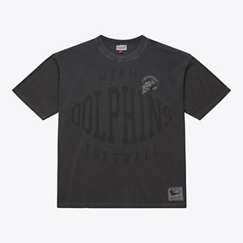 Men's Mitchell & Ness Black Miami Dolphins Downtown Collection Premium Vintage Logo T-Shirt