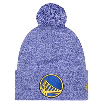 Men's New Era Royal Golden State Warriors Marled Cuffed Knit Hat with Pom