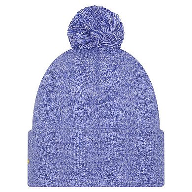 Men's New Era Royal Golden State Warriors Marled Cuffed Knit Hat with Pom