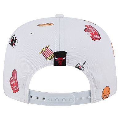 Men's New Era White Chicago Bulls Team Cheer Rope 19TWENTY Adjustable Hat