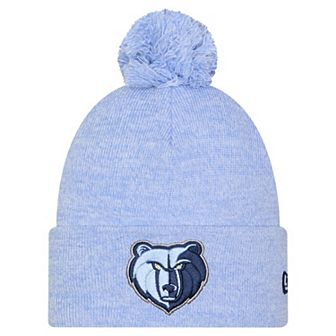 Men's New Era Light Blue Memphis Grizzlies Marled Cuffed Knit Hat with Pom