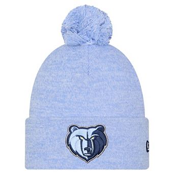 Men's New Era Light Blue Memphis Grizzlies Marled Cuffed Knit Hat with Pom