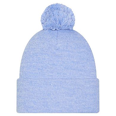 Men's New Era Light Blue Memphis Grizzlies Marled Cuffed Knit Hat with Pom