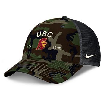 Men's Nike Camo USC Trojans 2025 Military Appreciation Rise Adjustable Trucker Hat
