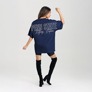 Women's Gameday Couture Navy Penn State Nittany Lions Oversized Back at Ya T-Shirt