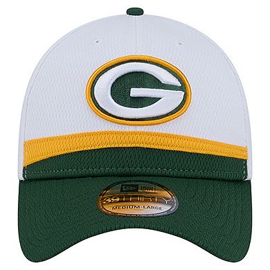 Men's New Era White/Green Green Bay Packers Dashmark Rays 39THIRTY Flex Hat
