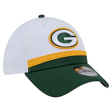 Men's New Era White/Green Green Bay Packers Dashmark Rays 39THIRTY Flex Hat