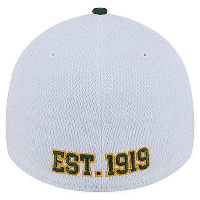 Men's New Era White/Green Green Bay Packers Dashmark Rays 39THIRTY Flex Hat
