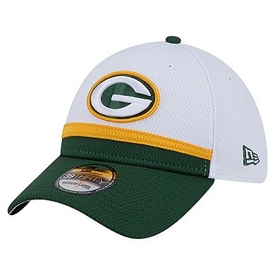Men's New Era White/Green Green Bay Packers Dashmark Rays 39THIRTY Flex Hat