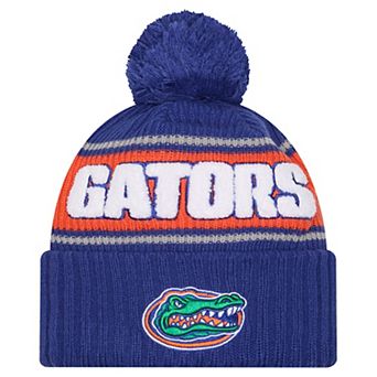 Men's New Era Royal Florida Gators Bold Cuffed Knit Hat with Pom