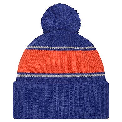 Men's New Era Royal Florida Gators Bold Cuffed Knit Hat with Pom