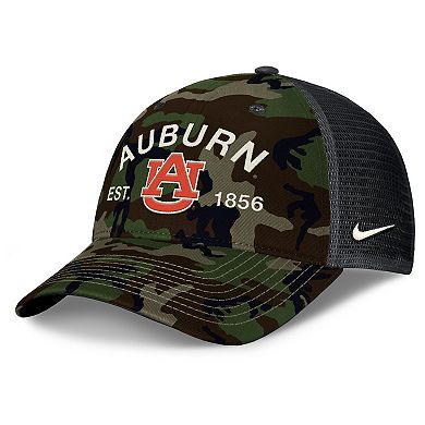 Men's Nike Camo Auburn Tigers 2025 Military Appreciation Rise Adjustable Trucker Hat