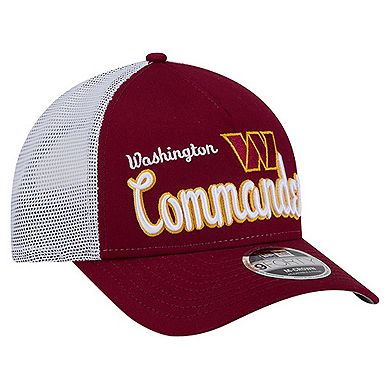 Men's New Era Burgundy Washington Commanders Side Lines 9FORTY Trucker Adjustable Hat