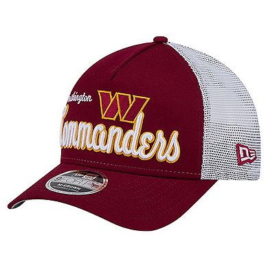 Men's New Era Burgundy Washington Commanders Side Lines 9FORTY Trucker Adjustable Hat