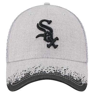 Men's New Era Gray Chicago White Sox Visor Paint Splatter 39THIRTY Flex Hat