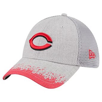 Men's New Era Gray Cincinnati Reds Visor Paint Splatter 39THIRTY Flex Hat