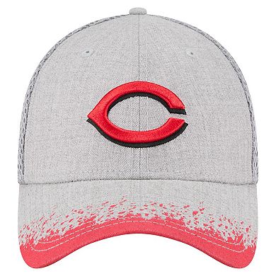 Men's New Era Gray Cincinnati Reds Visor Paint Splatter 39THIRTY Flex Hat