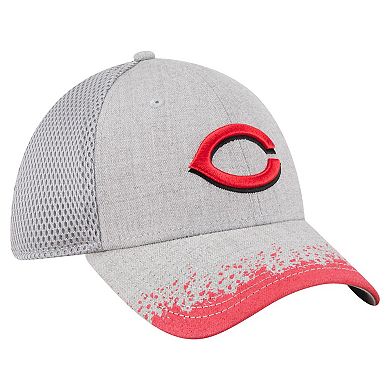 Men's New Era Gray Cincinnati Reds Visor Paint Splatter 39THIRTY Flex Hat