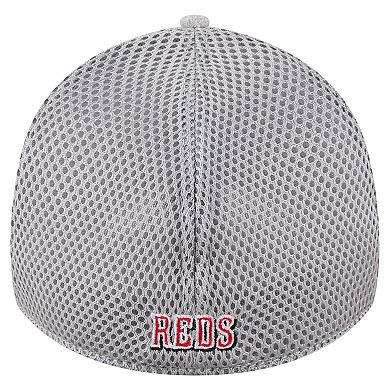 Men's New Era Gray Cincinnati Reds Visor Paint Splatter 39THIRTY Flex Hat