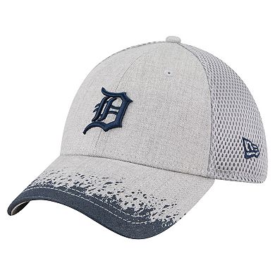 Men's New Era Gray Detroit Tigers Visor Paint Splatter 39THIRTY Flex Hat