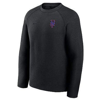 Men's Nike Black New York Mets Tech Fleece Raglan Sweatshirt