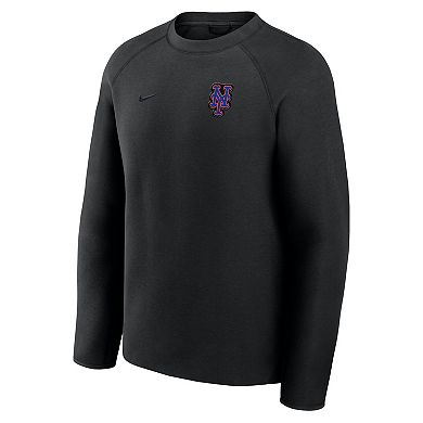 Men's Nike Black New York Mets Tech Fleece Raglan Sweatshirt