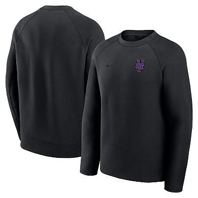 Men's Nike Black New York Mets Tech Fleece Raglan Sweatshirt