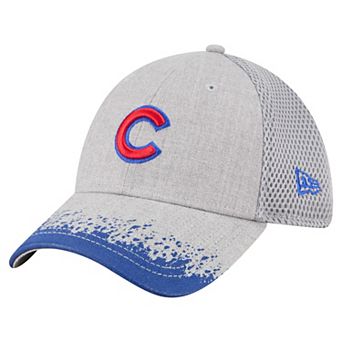 Men's New Era Gray Chicago Cubs Visor Paint Splatter 39THIRTY Flex Hat