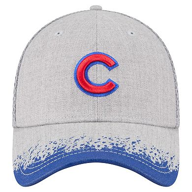 Men's New Era Gray Chicago Cubs Visor Paint Splatter 39THIRTY Flex Hat