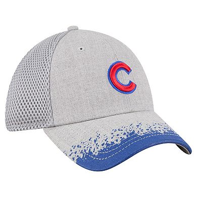 Men's New Era Gray Chicago Cubs Visor Paint Splatter 39THIRTY Flex Hat