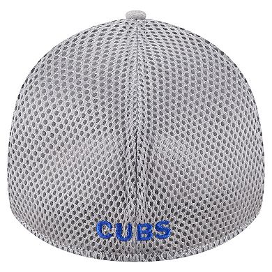 Men's New Era Gray Chicago Cubs Visor Paint Splatter 39THIRTY Flex Hat