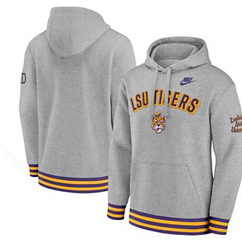Men's Nike Heather Gray LSU Tigers Legacy Retro Pullover Hoodie