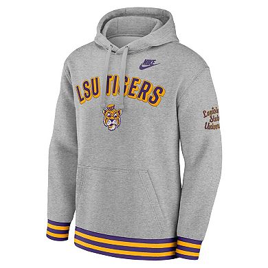 Men's Nike Heather Gray LSU Tigers Legacy Retro Pullover Hoodie
