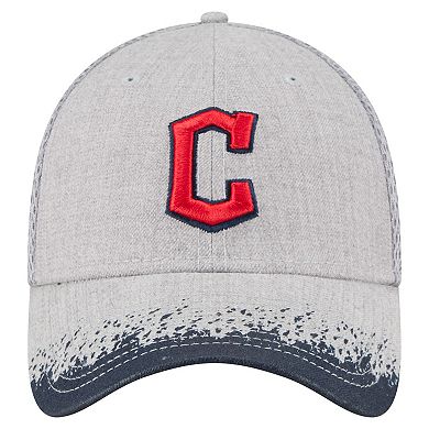 Men's New Era Gray Cleveland Guardians Visor Paint Splatter 39THIRTY Flex Hat