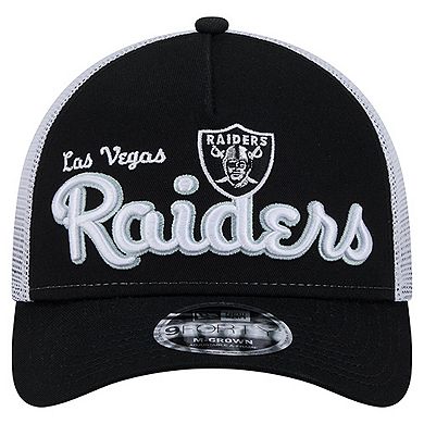 Men's New Era Black Las Vegas Raiders Side Lines 9FORTY Adjustable Hat