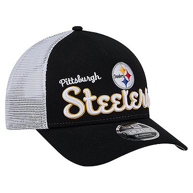 Men's New Era Black Pittsburgh Steelers Side Lines 9FORTY Adjustable Hat