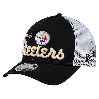 Men's New Era Black Pittsburgh Steelers Side Lines 9FORTY Adjustable Hat