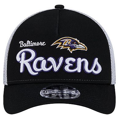 Men's New Era Black Baltimore Ravens Side Lines 9FORTY Adjustable Hat