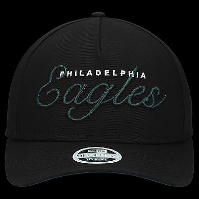 Women's New Era Black Philadelphia Eagles Metallic 9FORTY M-Crown A-Frame Adjustable Hat