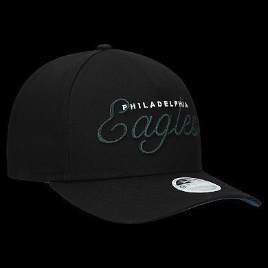 Women's New Era Black Philadelphia Eagles Metallic 9FORTY M-Crown A-Frame Adjustable Hat
