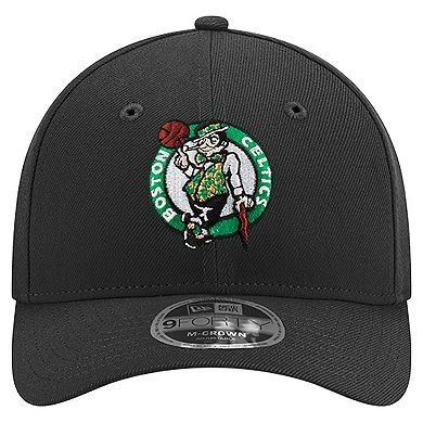 Men's New Era Black Boston Celtics 9FORTY Stock M-Crown Adjustable Hat