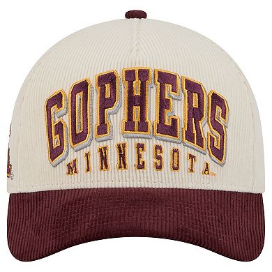 Men's New Era Maroon/Cream Minnesota Golden Gophers Arch Two-Tone Corduroy 9FORTY A-Frame Adjustable Hat