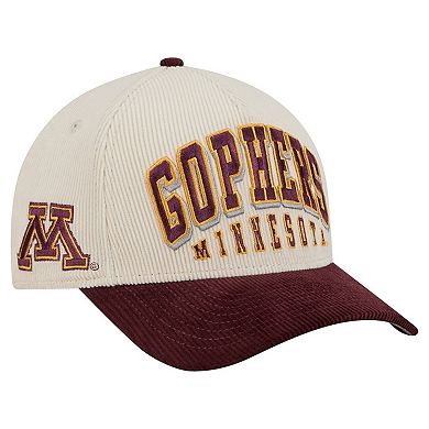 Men's New Era Maroon/Cream Minnesota Golden Gophers Arch Two-Tone Corduroy 9FORTY A-Frame Adjustable Hat