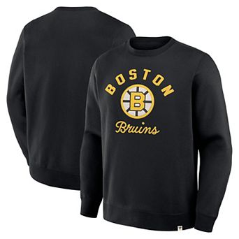 Men's Fanatics Black Boston Bruins Vintage Stickler Sweatshirt