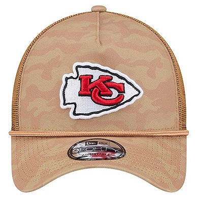 Men's New Era Tan Kansas City Chiefs Wheat Camo 9FORTY Adjustable Hat
