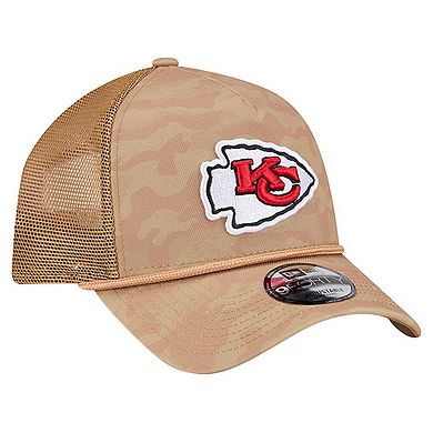 Men's New Era Tan Kansas City Chiefs Wheat Camo 9FORTY Adjustable Hat