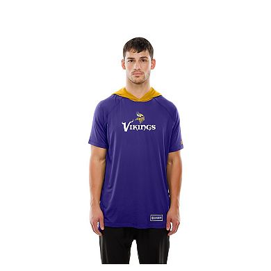 Men's New Era Purple Minnesota Vikings Combine Authentic Hooded Raglan Short-Sleeve T-Shirt