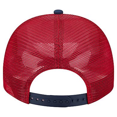 Men's New Era Cream/Red Washington Nationals Banner A-Frame 9FIFTY Trucker Snapback Hat